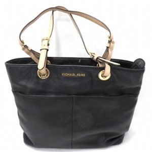 Michael Kors Black Pebble Leather Shoulder Bag